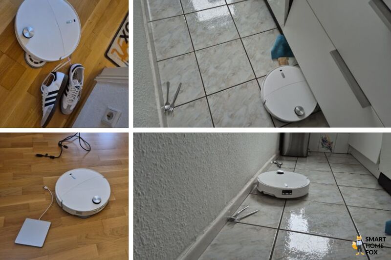 Der Roborock Qrevo Curv 2 Pro erkennt größere Hindernisse zuverlässig, hat aber Probleme mit dünnen Objekten.